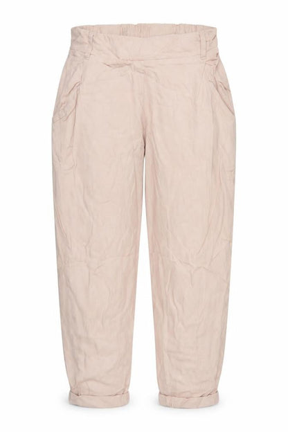 Front view of New Look women’s pink bloomer trousers, size UK 8, 26-inch leg