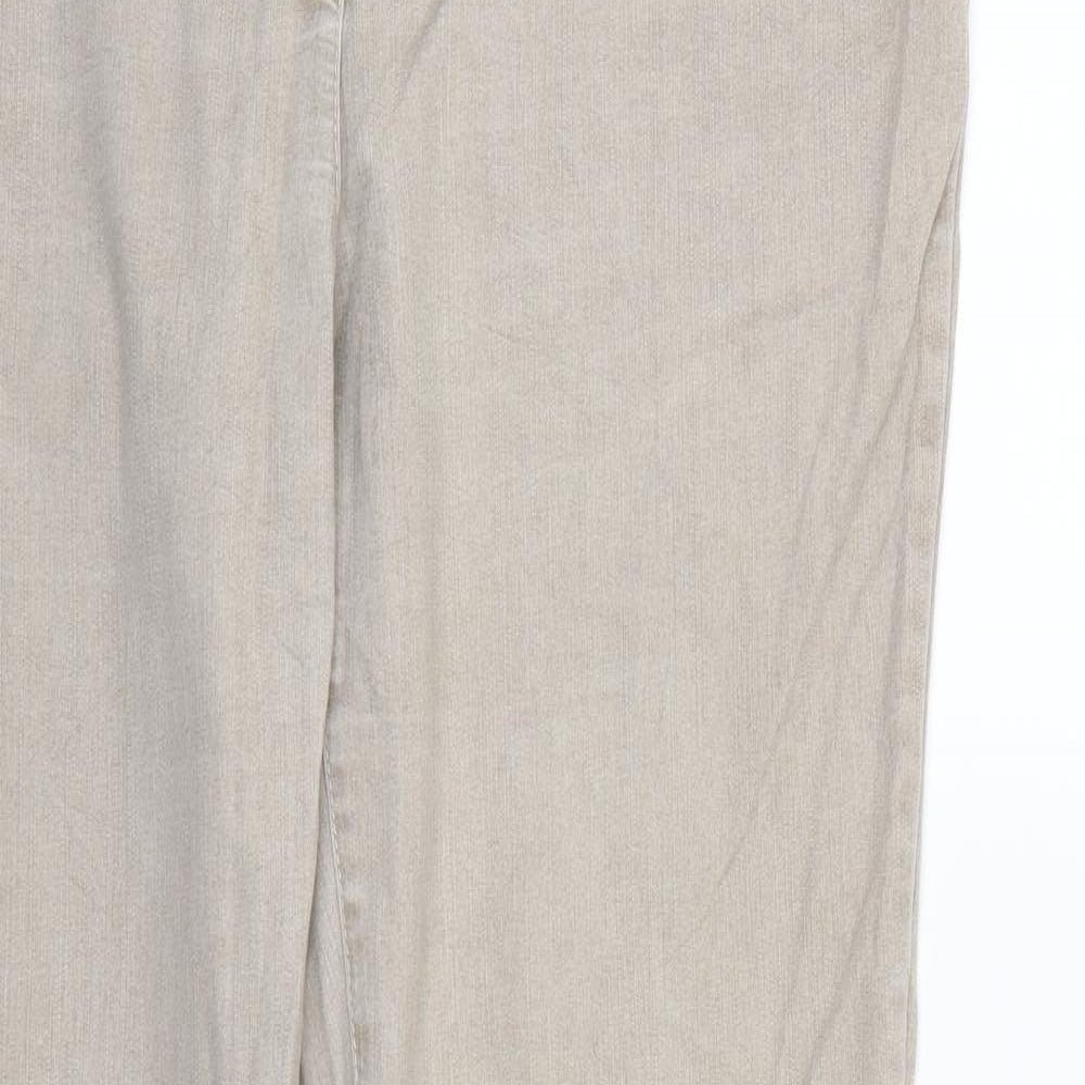 Preworn Womens Ivory  Denim Straight Jeans Size 18 L31 in