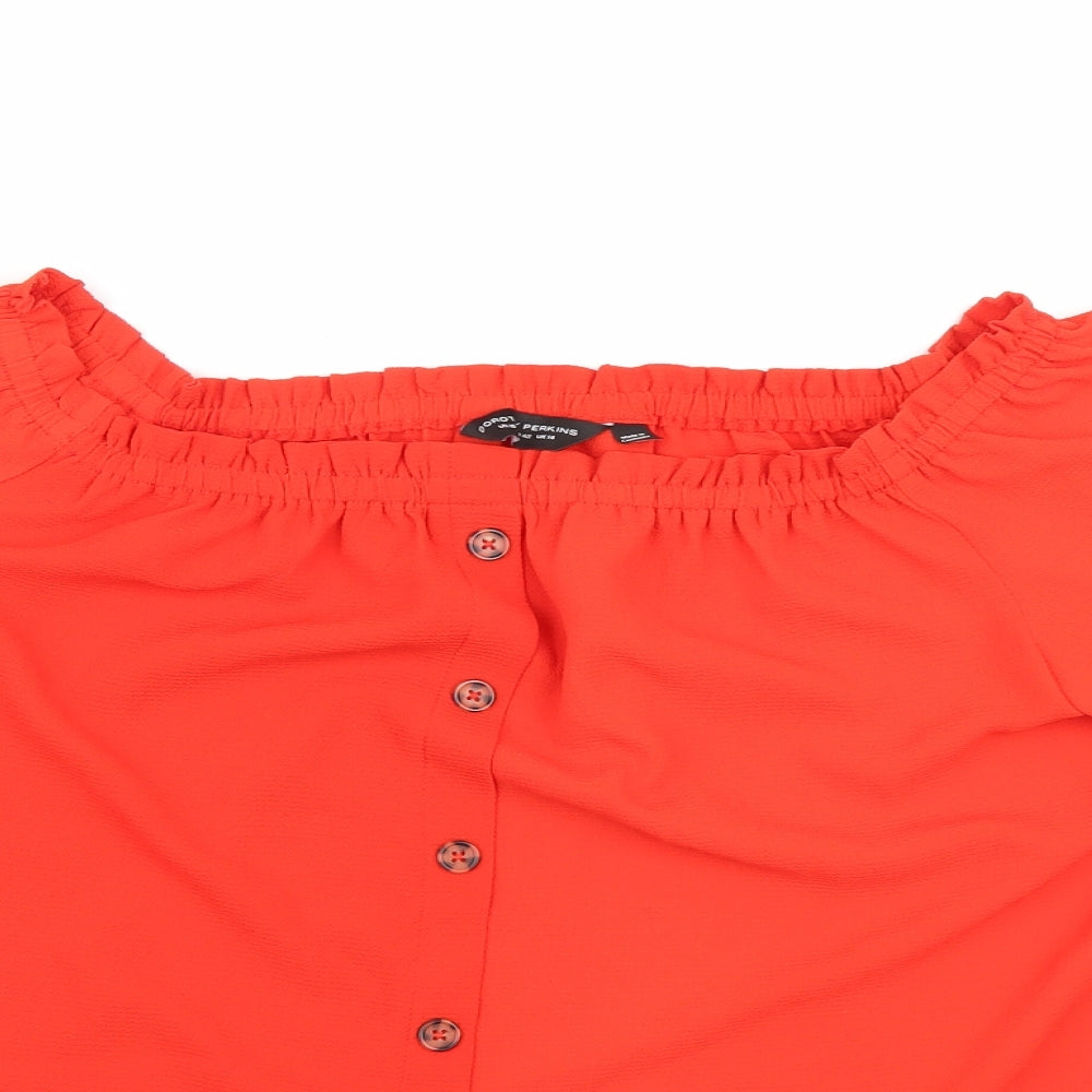Dorothy Perkins Womens Orange  Chiffon Basic Blouse Size 14
