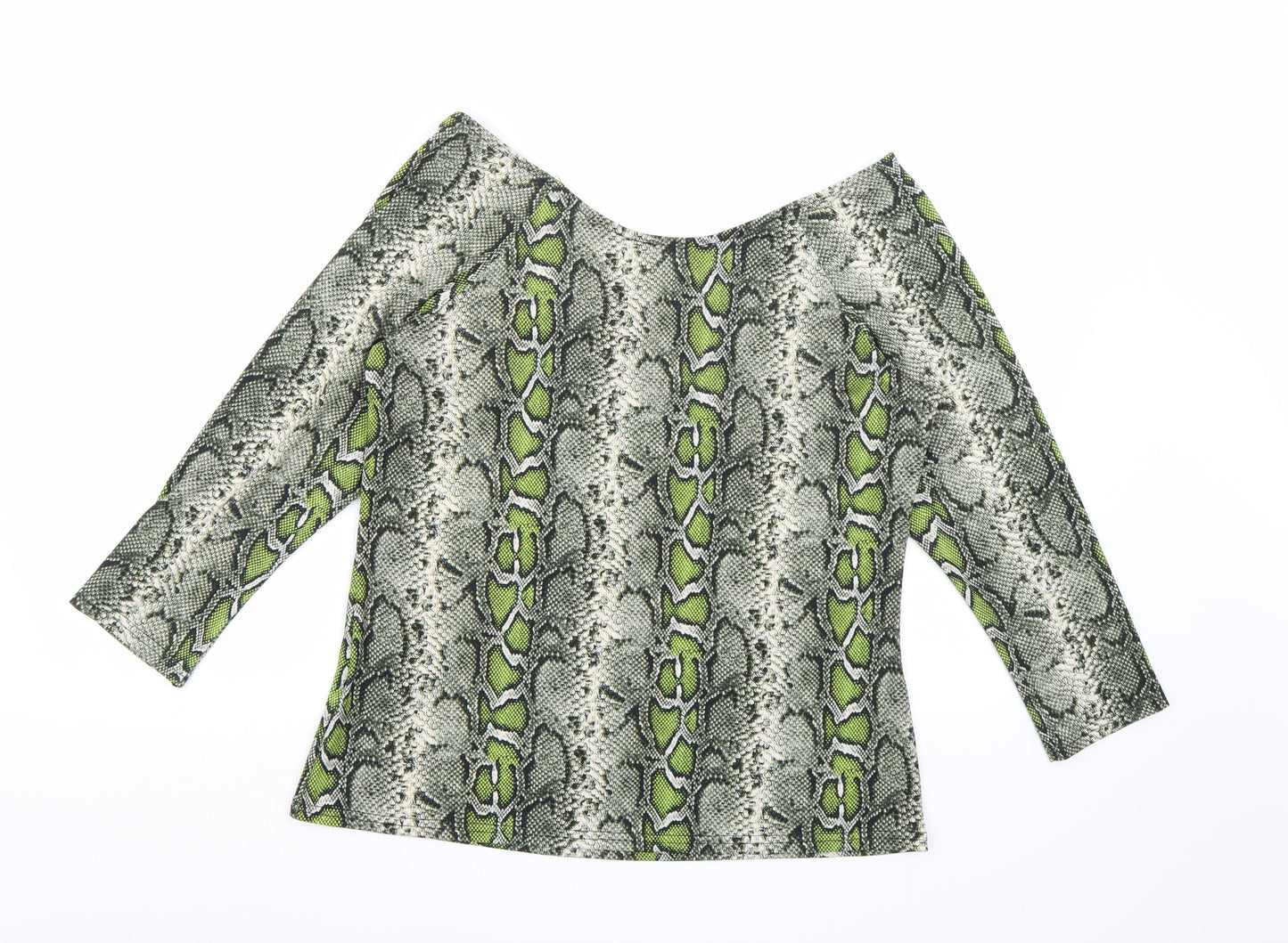 Dorothy Perkins Womens Green Animal Print  Basic Blouse Size 14