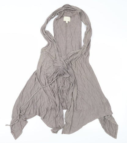 Additional front view of Miso women’s brown jersey basic blouse, size UK 10
