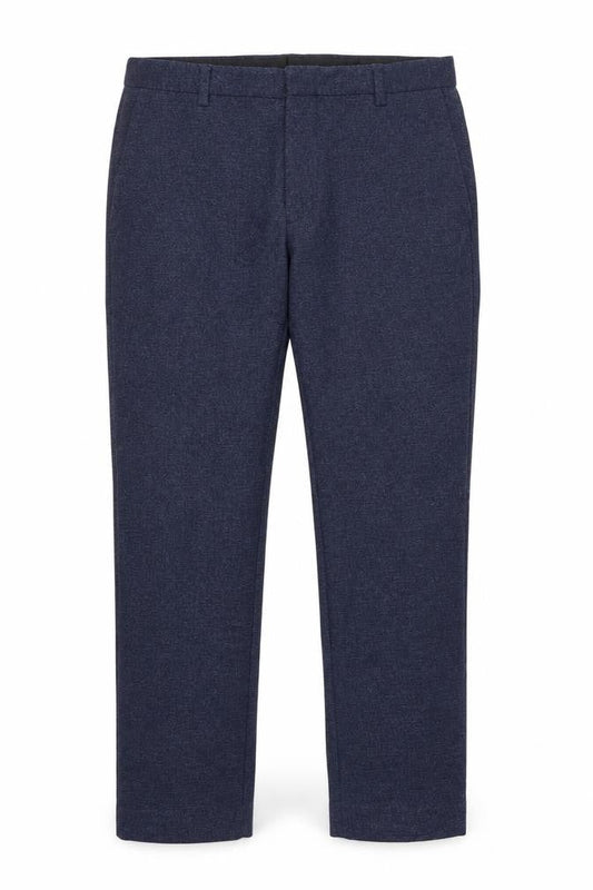 Front view of Topman men’s blue trousers, size 30, in, 28-inch leg