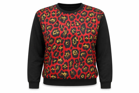 Primark Womens Red Animal Print Blended Fabric Pullover Sweatshirt Size 10