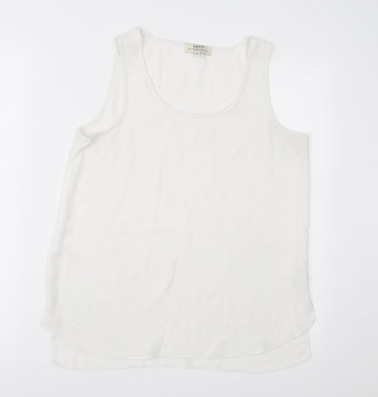 Additional front view of Papaya women’s white chiffon basic blouse, size UK 8