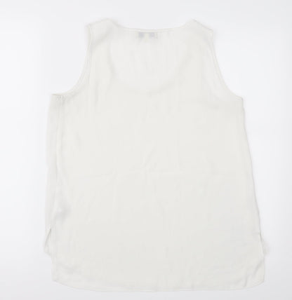 Back view of Papaya women’s white chiffon basic blouse, size UK 8