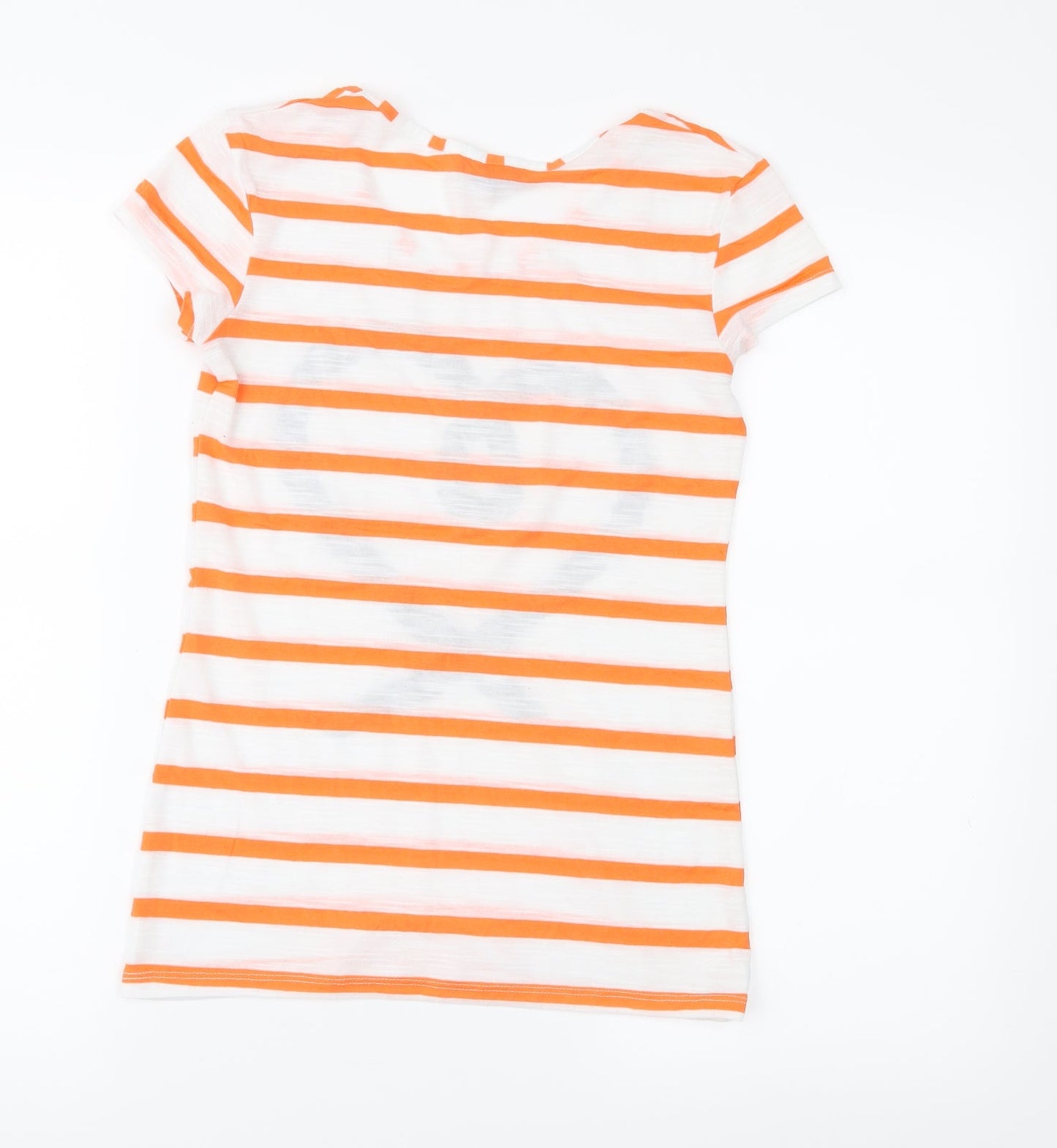 Therapy Womens White Striped Jersey Basic T-Shirt Size 8
