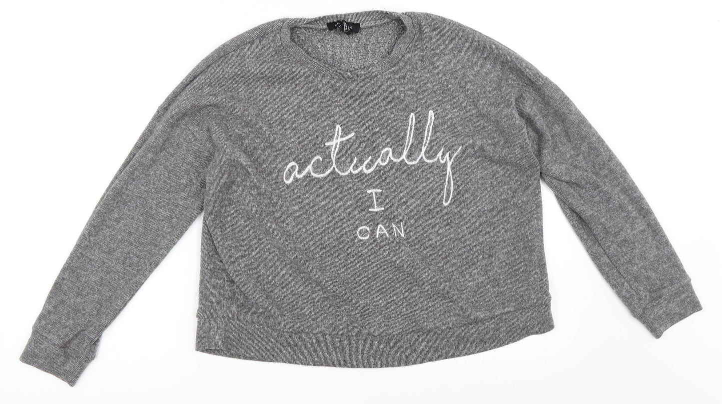 New Look Womens Grey   Pullover Sweatshirt Size S