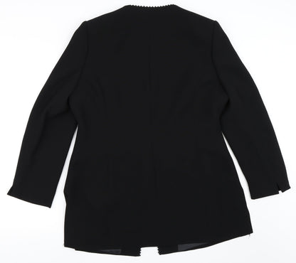Back view of Preworn women’s black jacket blazer, size UK 14