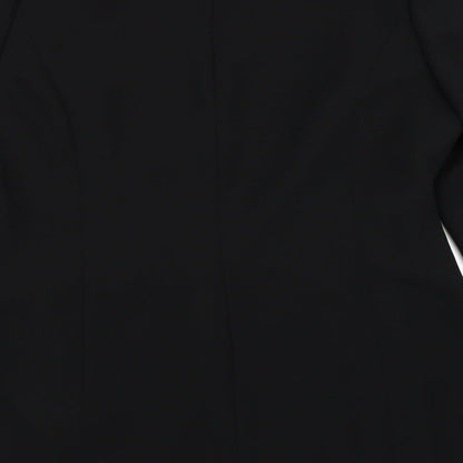 Brand and care label for Preworn women’s black jacket blazer, size UK 14