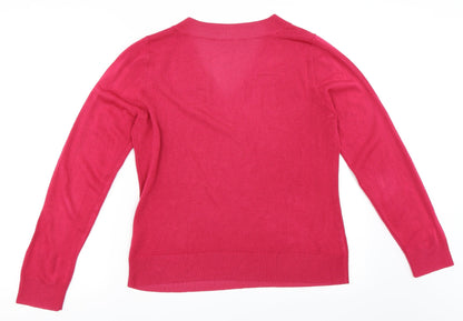 Back view of BHS women’s pink jumper, size UK 10
