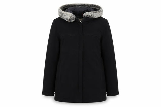 Front view of Next women’s black overcoat coat, size UK 8
