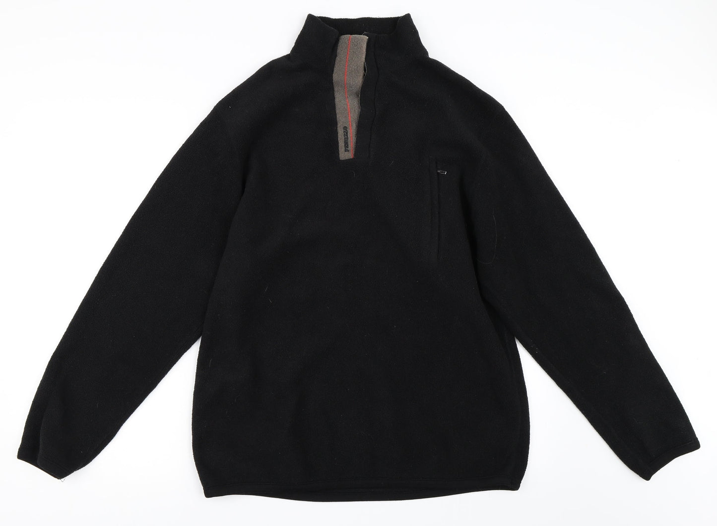 Peruzzo Mens Black   Henley Sweatshirt Size M