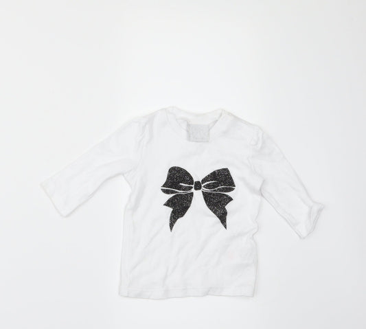 MINI MEL Girls White   Basic T-Shirt Size 3-6 Months