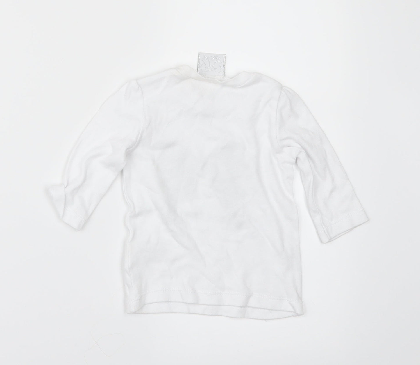 MINI MEL Girls White   Basic T-Shirt Size 3-6 Months