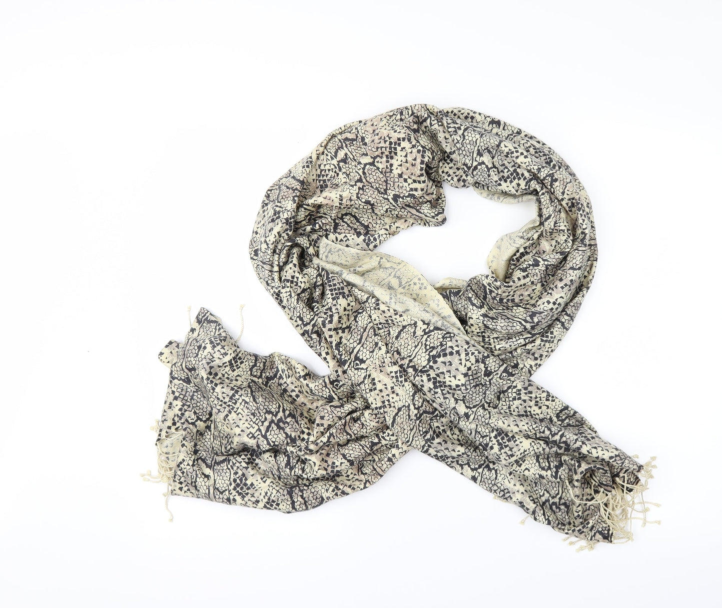 Preworn Womens Beige Geometric   Scarf