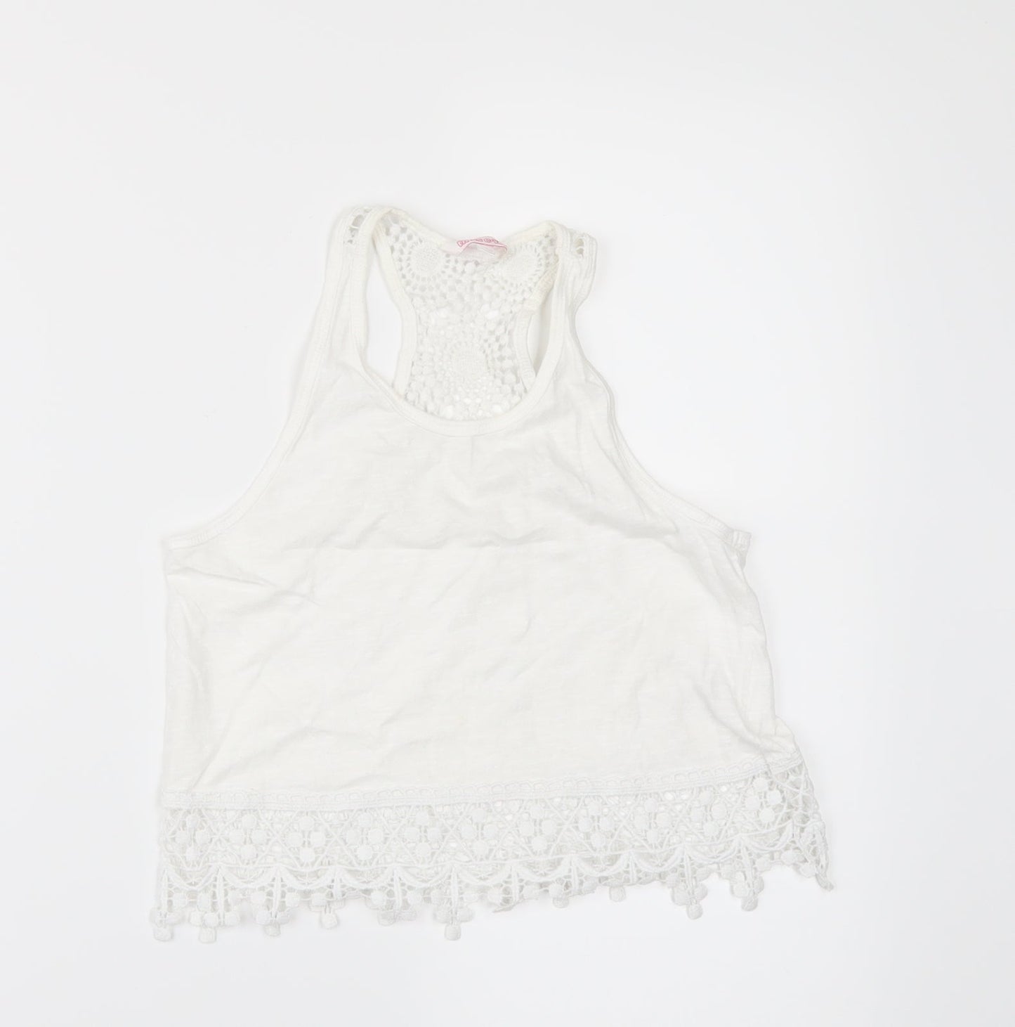 Miss E-vie Girls White   Basic T-Shirt Size 9-10 Years