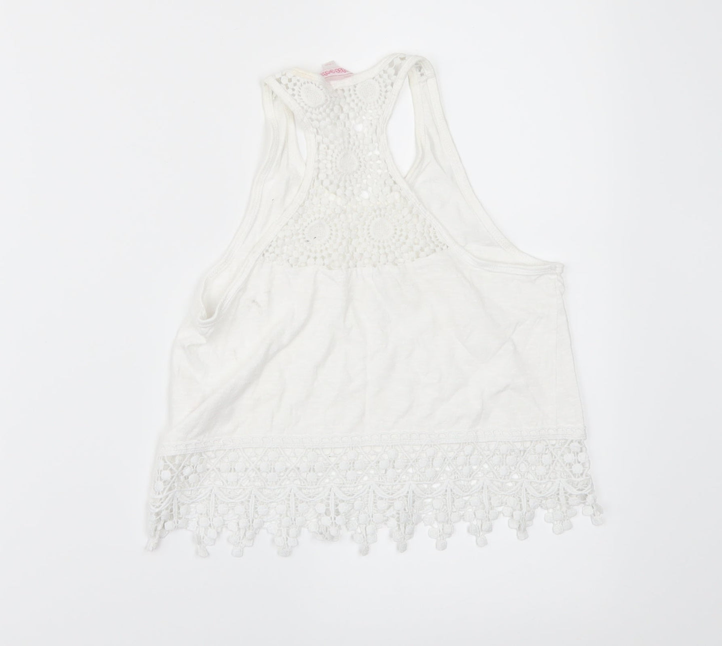 Miss E-vie Girls White   Basic T-Shirt Size 9-10 Years