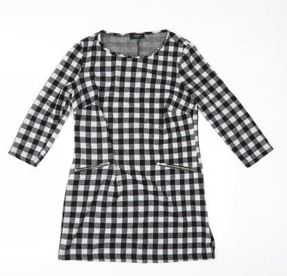Front view of Papaya women’s grey check a-line, size UK 10