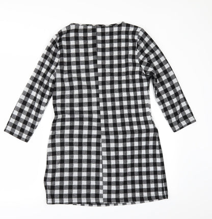 Back view of Papaya women’s grey check a-line, size UK 10