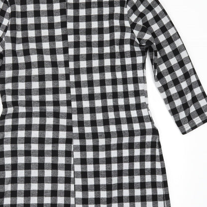 Brand and care label for Papaya women’s grey check a-line, size UK 10