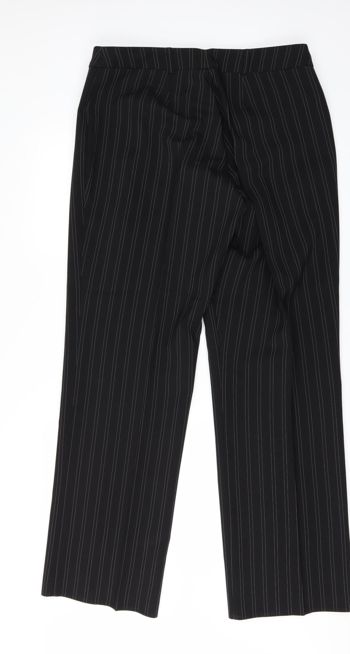 Preworn Womens Black Striped  Trousers  Size 36 in L30 in