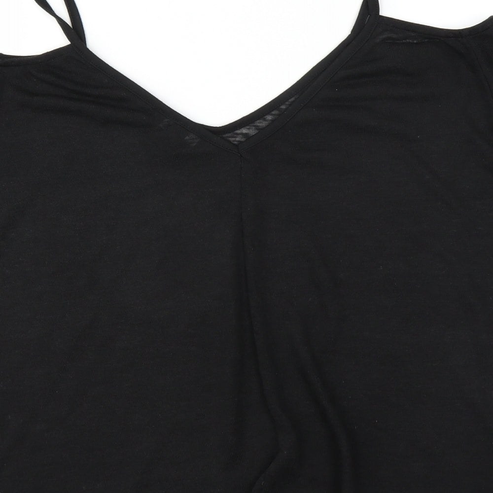 Primark Womens Black   Basic Blouse Size 14  - sheer