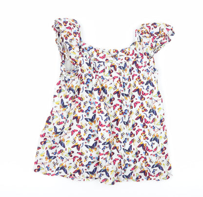 Back view of Gap girls’ multicoloured geometric basic blouse, size 8, years - butterflies