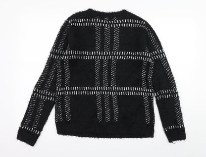Back view of Forever 21 women’s black check knit jumper, size S