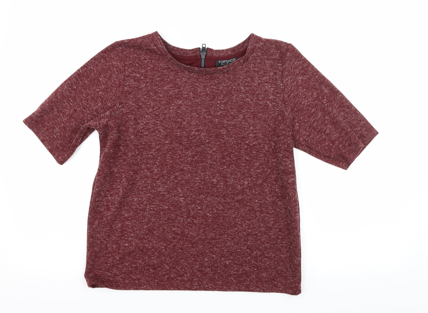 Topshop Womens Red  Jersey Basic T-Shirt Size 8