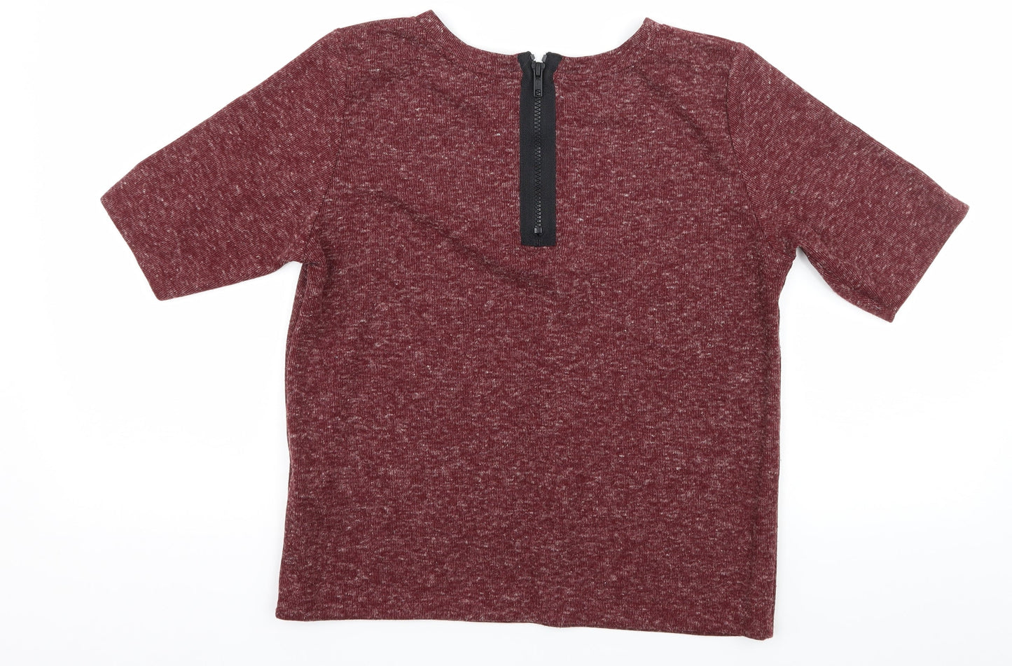 Topshop Womens Red  Jersey Basic T-Shirt Size 8