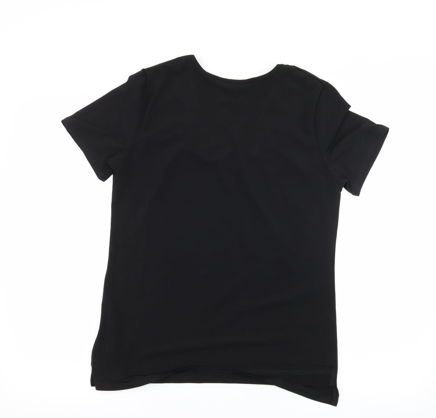 Michelle Hope Womens Black  Jersey Basic T-Shirt Size 10