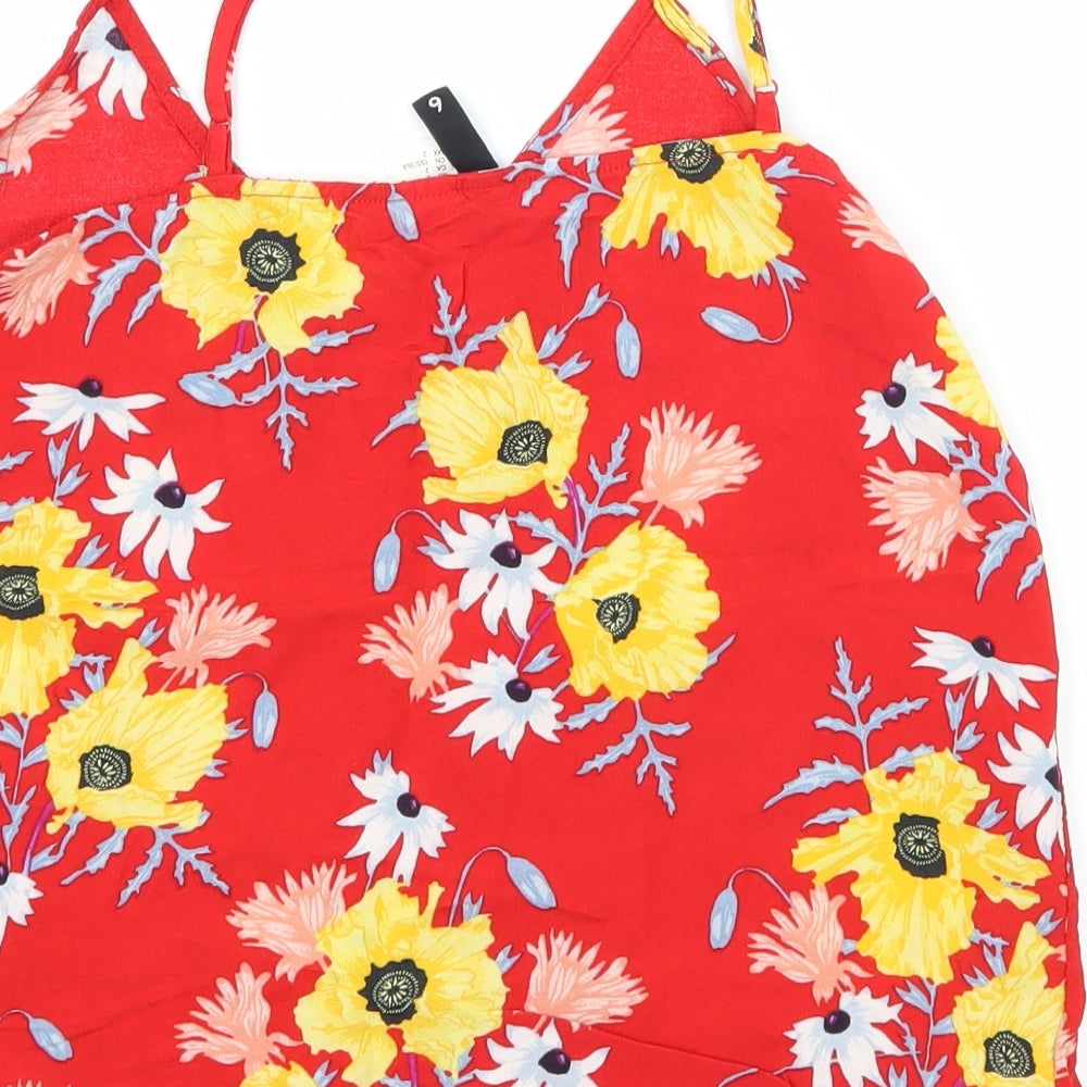 Divided by H&M Womens Red Floral  Camisole Tank Size 6