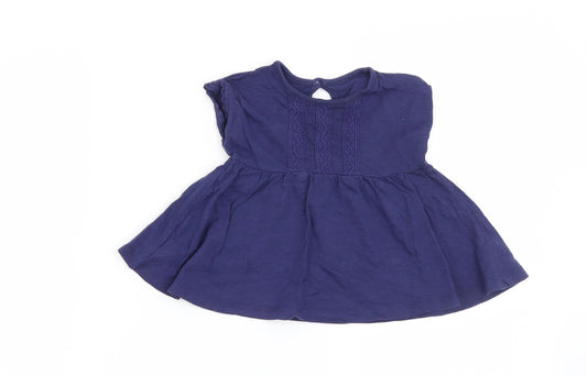 George Girls Blue   T-Shirt Dress  Size 3-6 Months