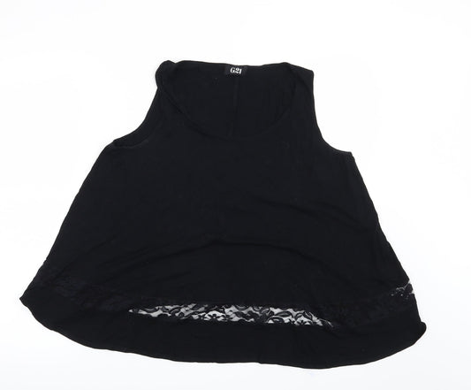 George Womens Black Floral  Basic T-Shirt Size 12