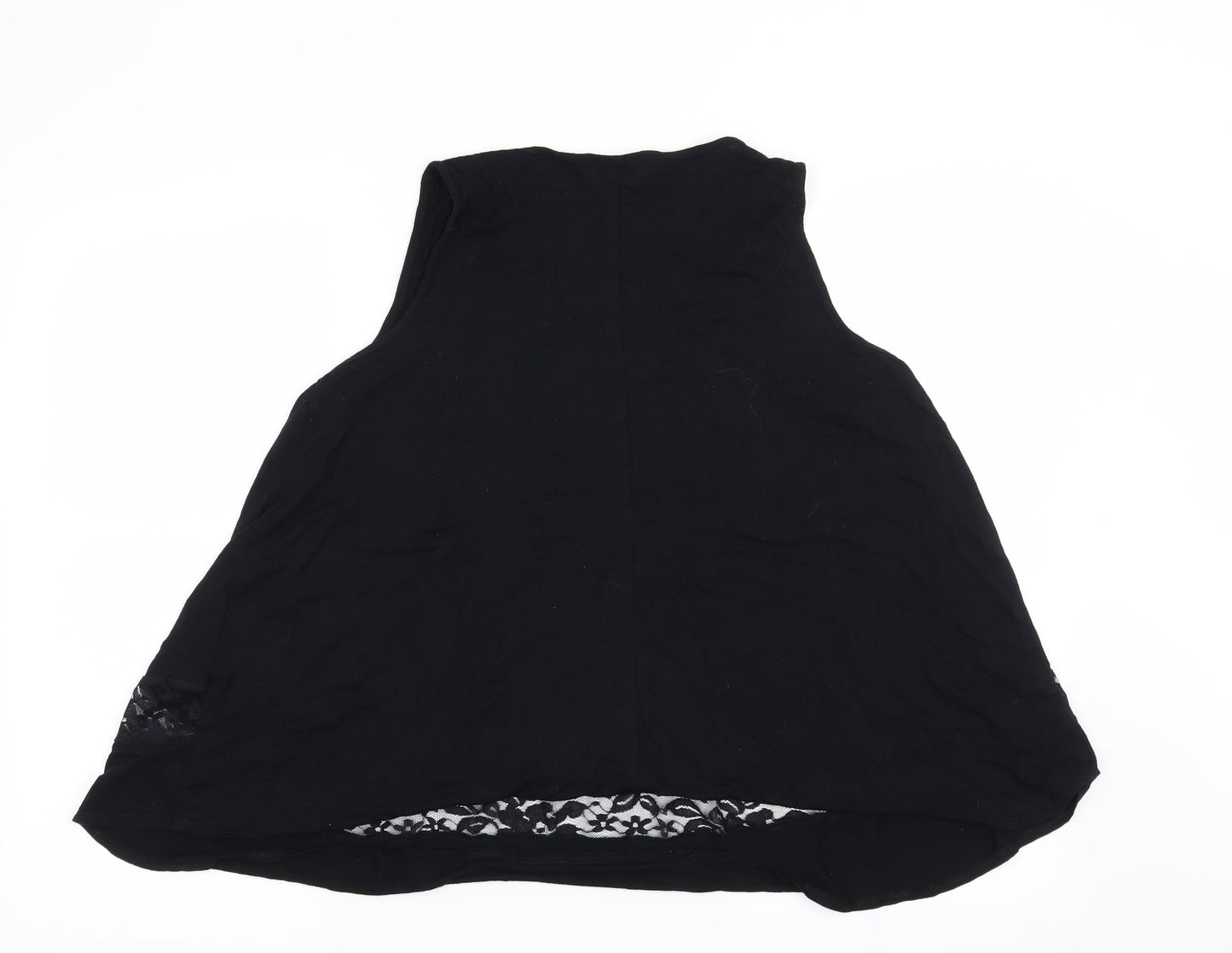 George Womens Black Floral  Basic T-Shirt Size 12