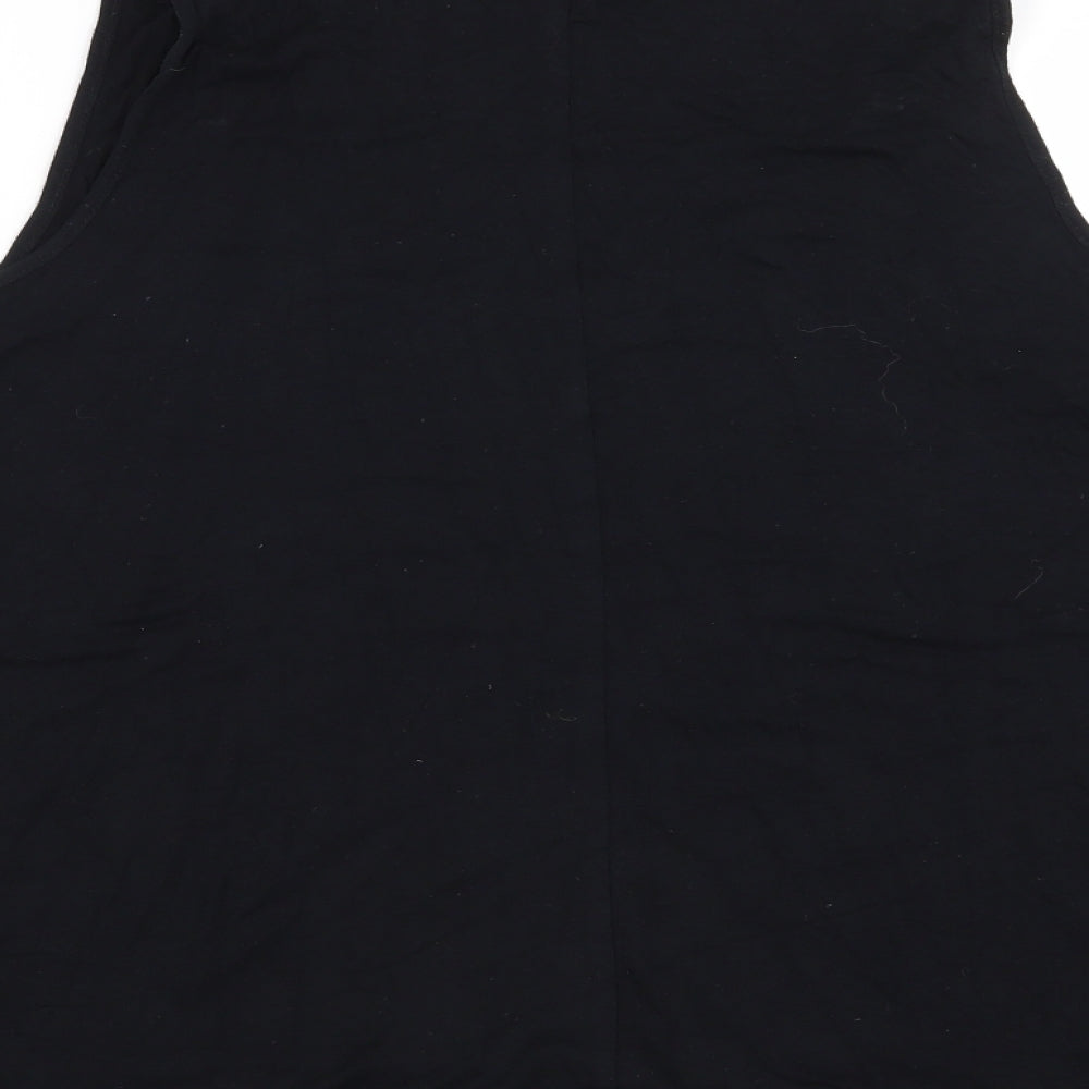 George Womens Black Floral  Basic T-Shirt Size 12