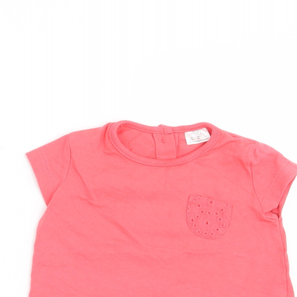 F&F Girls Red   Basic T-Shirt Size 3-6 Months