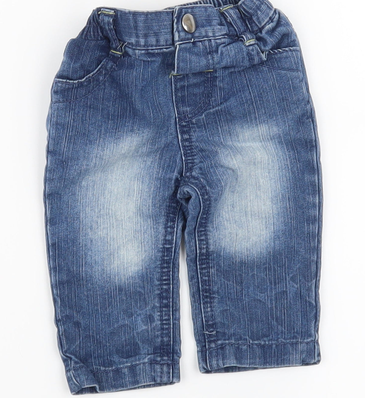 Preloved Earlydays Boys Blue  Denim Cargo Jeans Size 0-3 Months - Front