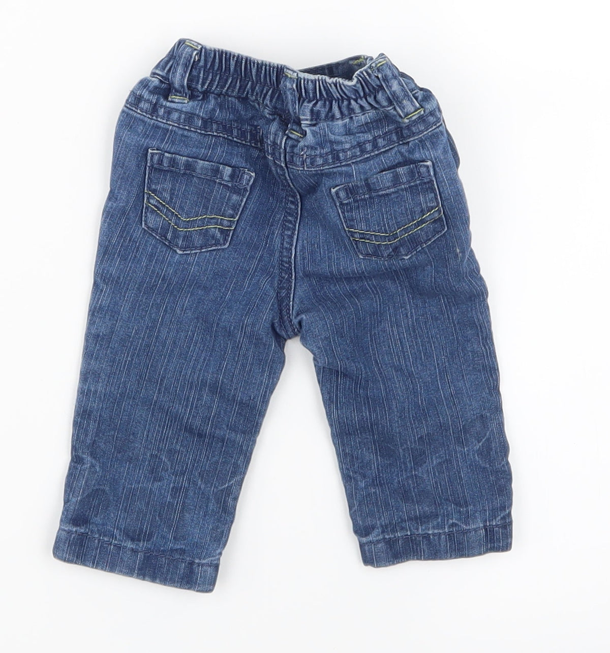 Preloved Earlydays Boys Blue  Denim Cargo Jeans Size 0-3 Months - Back