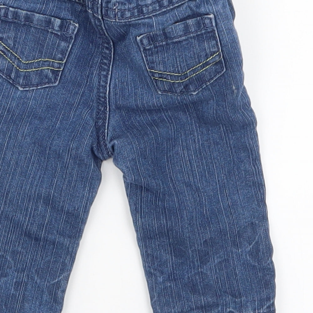 Preloved Earlydays Boys Blue  Denim Cargo Jeans Size 0-3 Months - Label