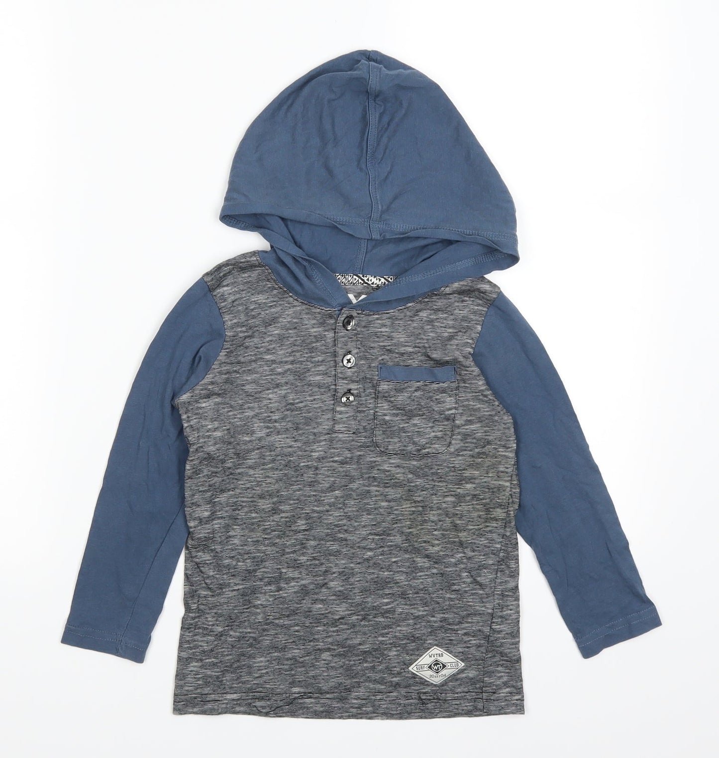 Wave Tribe Boys Blue   Pullover Hoodie Size 5 Years
