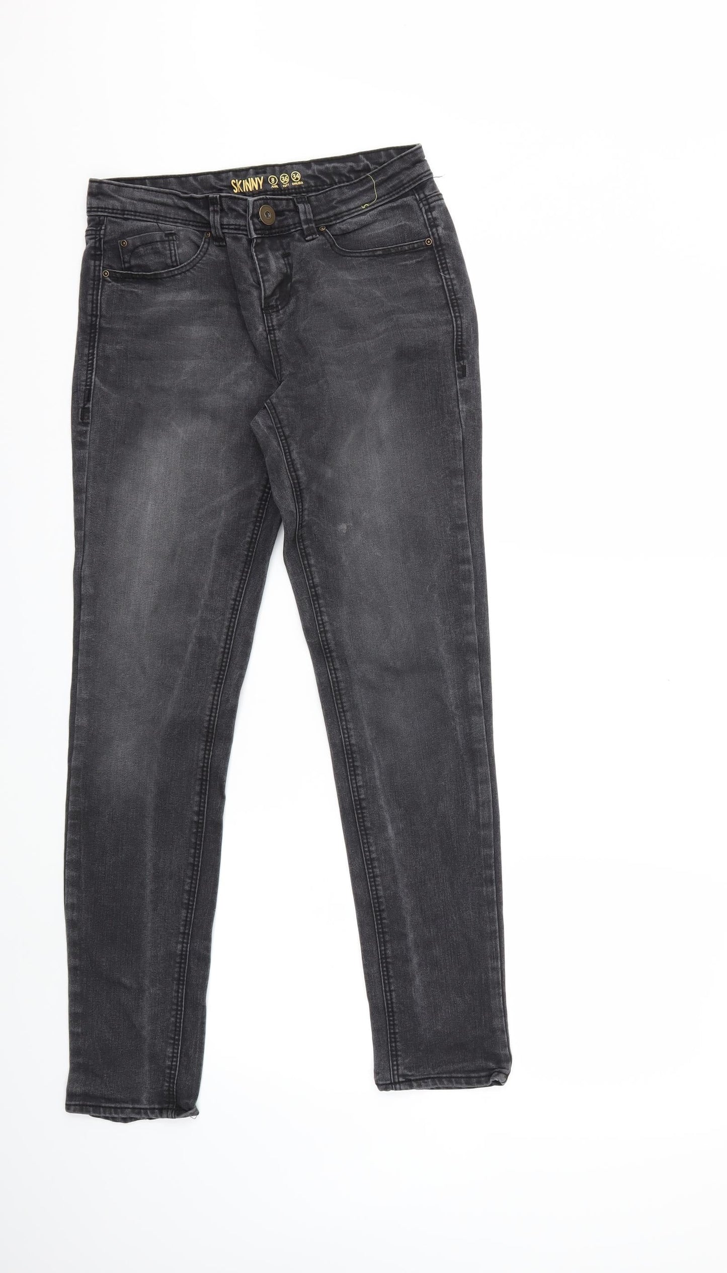 Preworn Womens Grey  Denim Skinny Jeans Size 8 L28 in