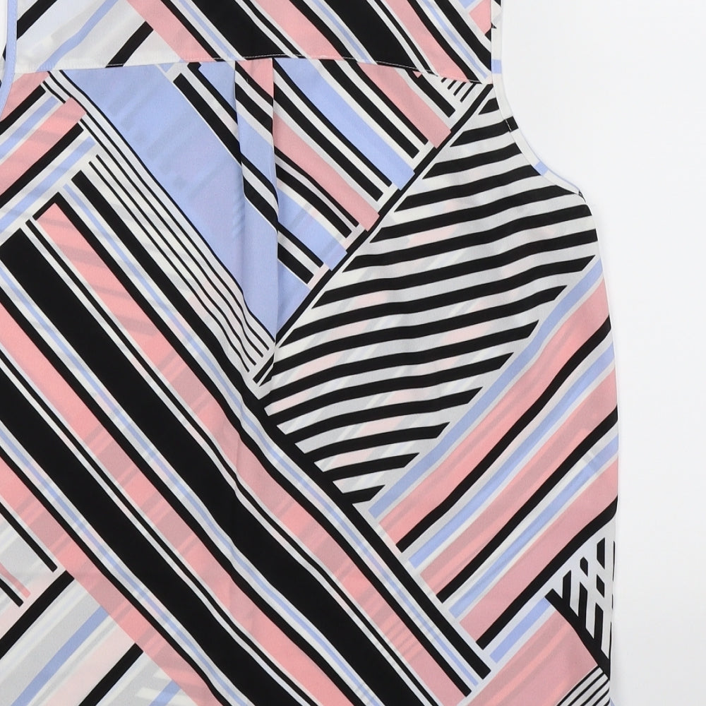 Dorothy Perkins Womens Multicoloured Geometric  Basic Button-Up Size 10