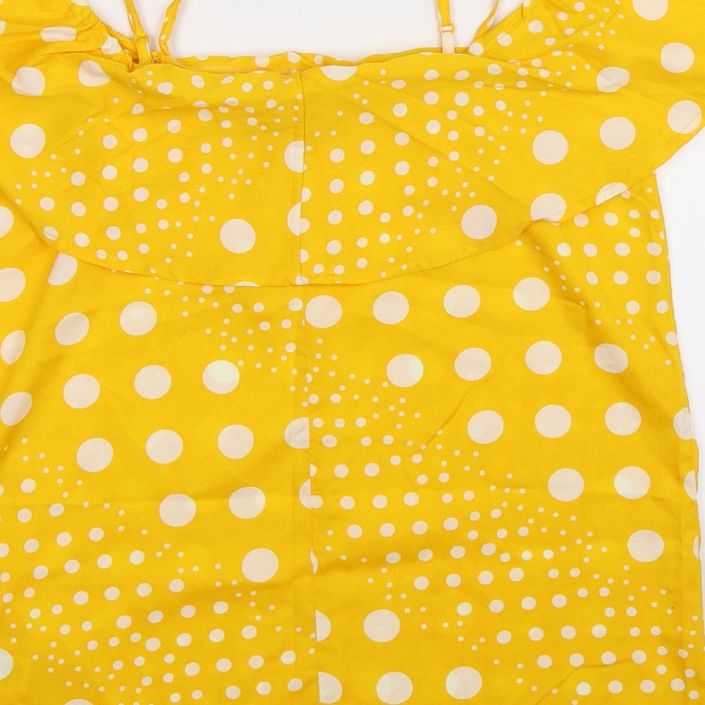 Pep&Co Womens Yellow Polka Dot  Basic Tank Size 8