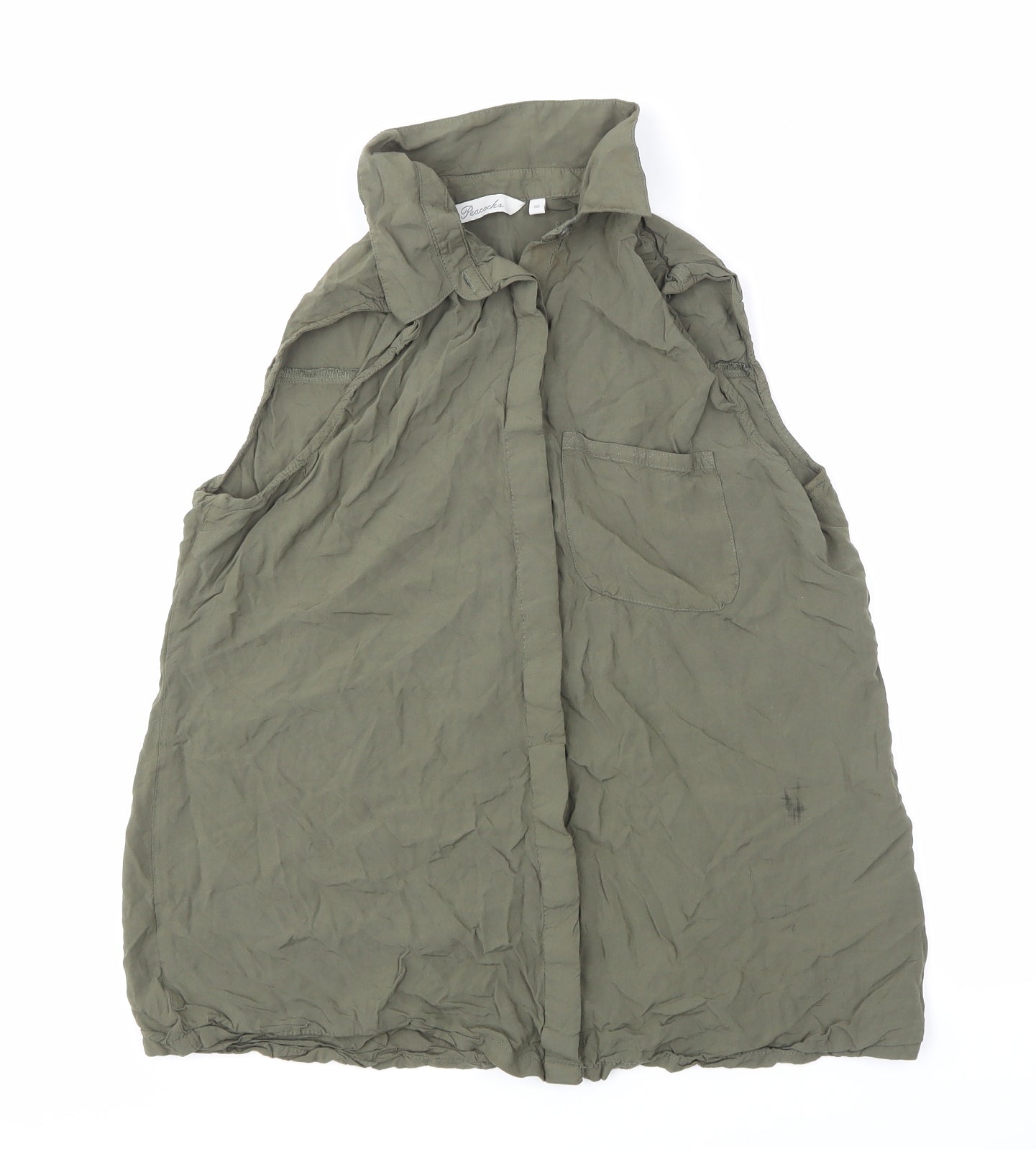 Peacocks Womens Green   Basic Button-Up Size 10