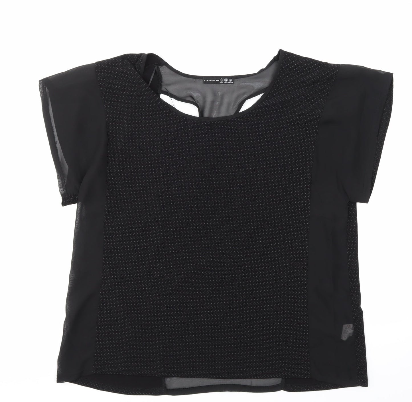 Atmosphere Womens Black Polka Dot  Basic Blouse Size 14