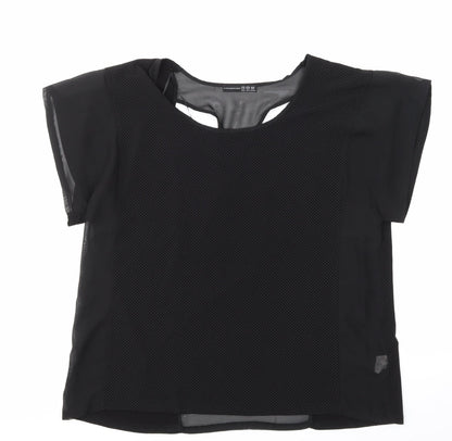 Additional front view of Atmosphere women’s black polka dot basic blouse, size UK 14