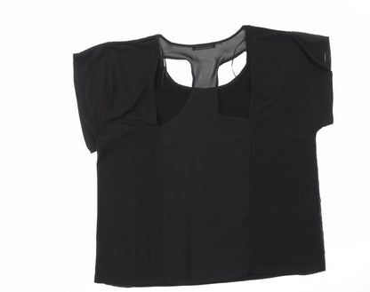 Back view of Atmosphere women’s black polka dot basic blouse, size UK 14