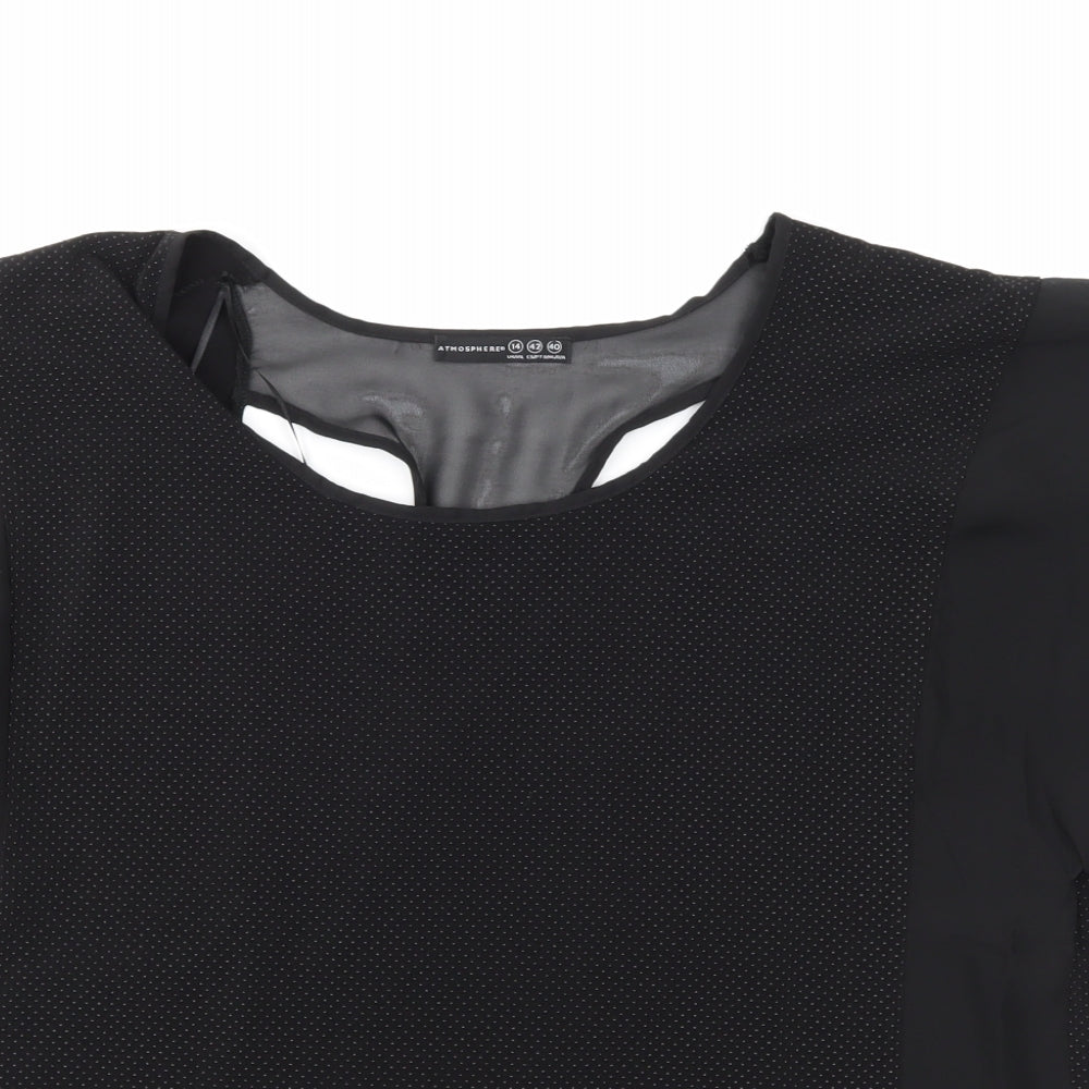 Atmosphere Womens Black Polka Dot  Basic Blouse Size 14