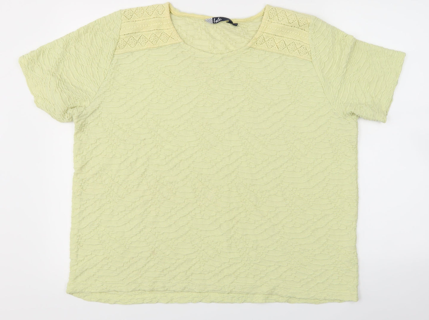 Isle Womens Yellow   Basic Blouse Size 22